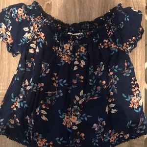 Floral off the should blouse